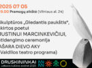 Skulptūros „Giedantis paukštis“, skirtos poetui Justinui Marcinkevičiui, atidengimo ceremonija